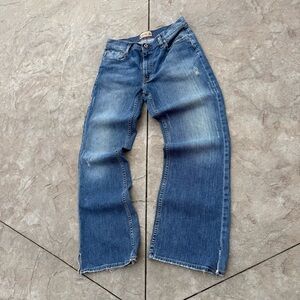 Vintage BKE 67 Distressed Wide Leg Split Hem Denim Jeans